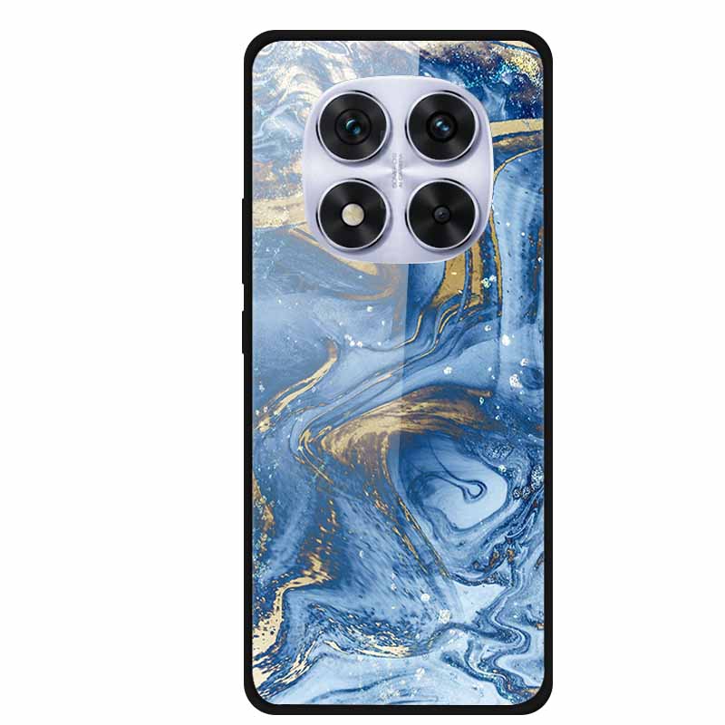 Tempered Glass Case For Xiaomi Redmi Note 14 Pro 5G Back Cover PC Hard Shockproof Cases Beer Marble Texture Cool Fashion Funda