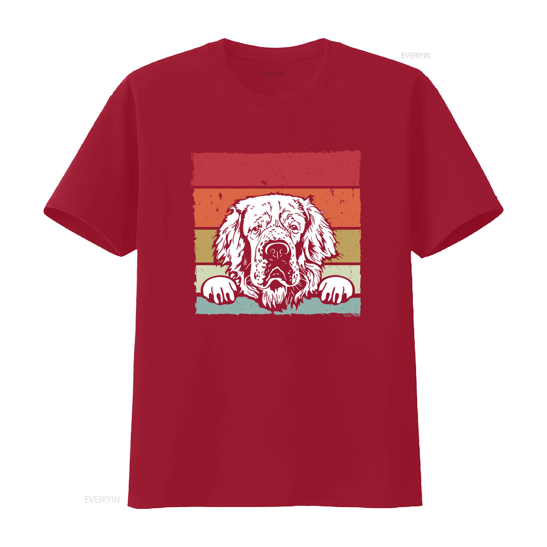 Dog Retro Clumber Spaniel Print T Shirt for Fashion Casual  vintage Washed Soft Top For Everyday Wear Stretched Unisex fashion S