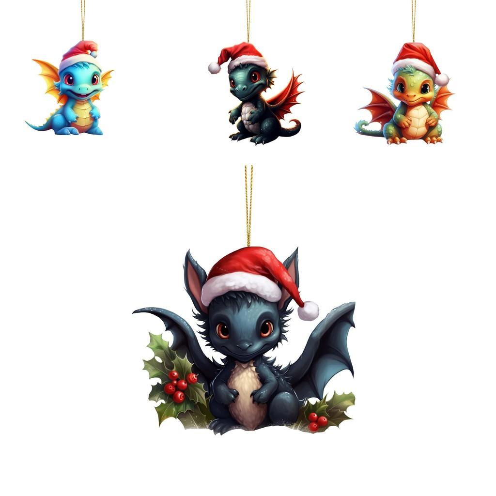 Colorful Cartoon Acrylic Dragon Christmas Tree Decoration Pendant For Unique Gifts