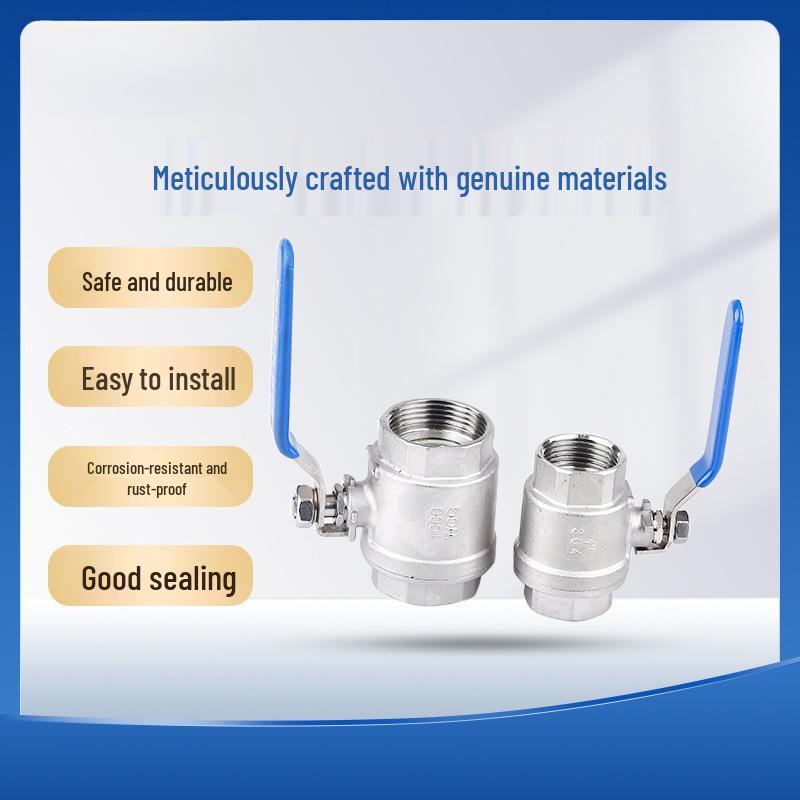 304 Stainless Steel Two-Piece Internal Thread Ball Valve (Sizes: 4 Points, 6 Points, 1 Inch, DN25)