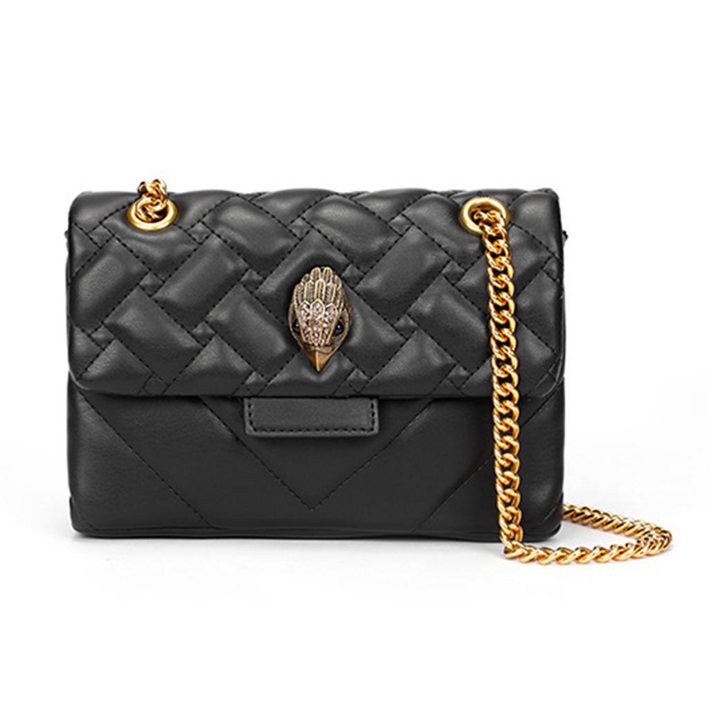 Chain Strap Bag Grid Texture PU Material Multifunctional Shoulder Purse Handbag for Daily Life Work