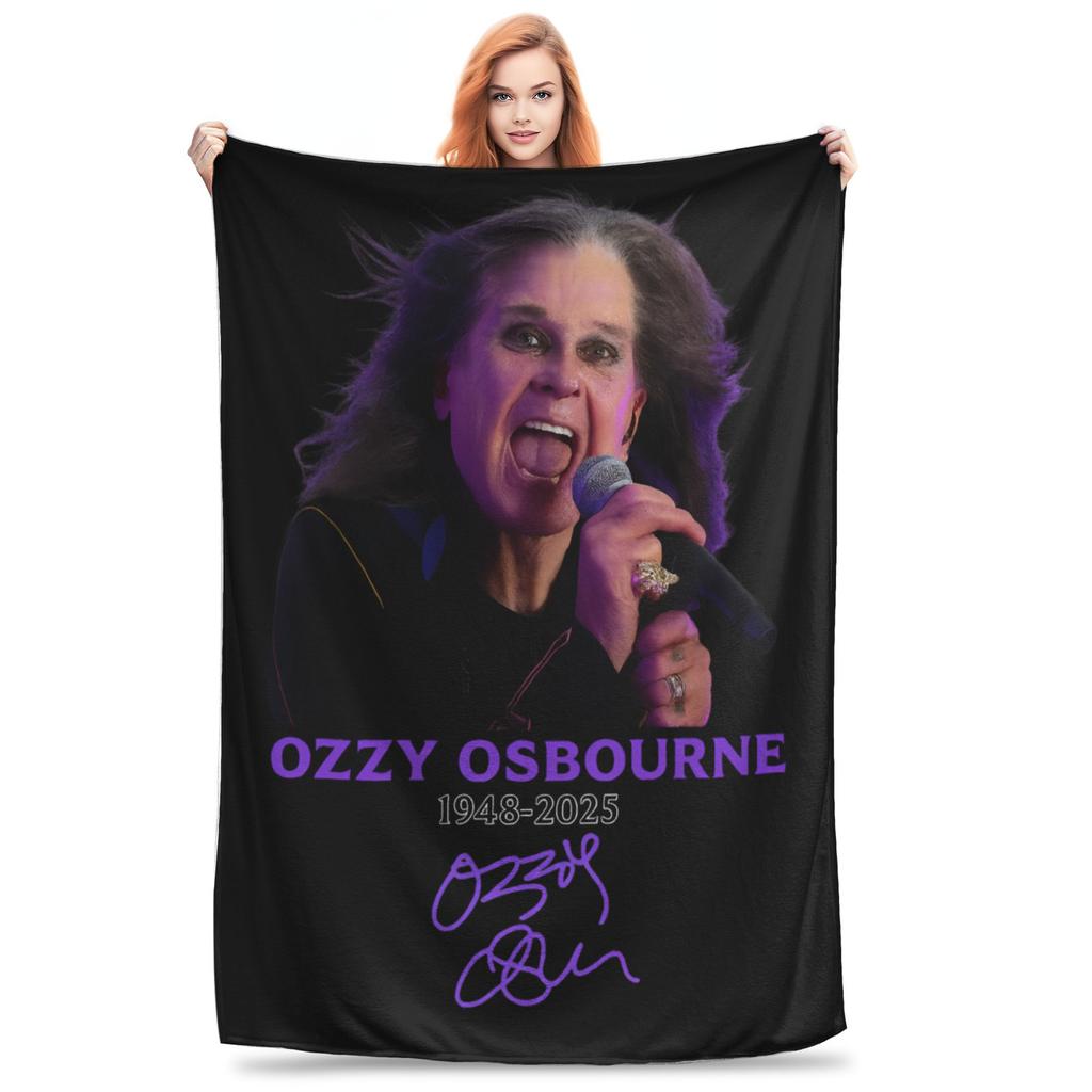 Black Sabbath Ozzy Osbourne Blanket Back To The Beginning Tour  Decorative Flannel Throw Blanket For Home Decor Warm Bedspread