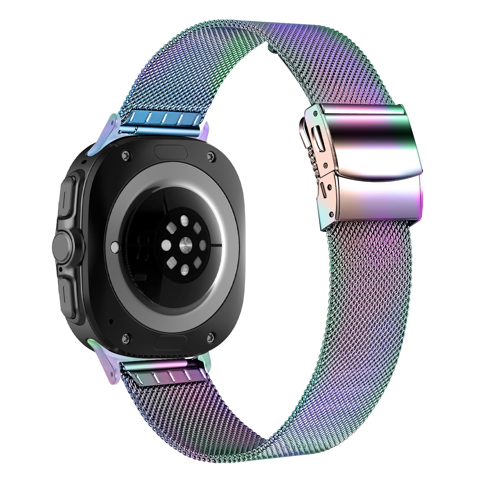 

Watch Band For Samsung Galaxy Watch8 44mm/40mm/Watch8 Classic 46mm Electroplated Milanese Band with Turtle Clasp Multi-color