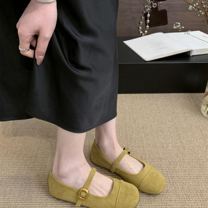 Retro Mary Jane Shoes for Women Summer Round Toe Woman Flats Cheap Liquidation High Quality Fashion Comfortable and Elegant Shoe