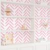 VEELIKE Easy-Stick Wallpaper Stickers, Pink Herringbone Pattern, White, Peelable Wallpaper, Wall Stickers, Waterproof, Heat-Resistant, Thick, Opaque P