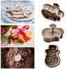 4pcs Stamp Biscuit Mold 3D Cookie Plunger Cutter Pastry Decorating DIY Food Fondant Baking Mould Tool Christmas Tree Snowman