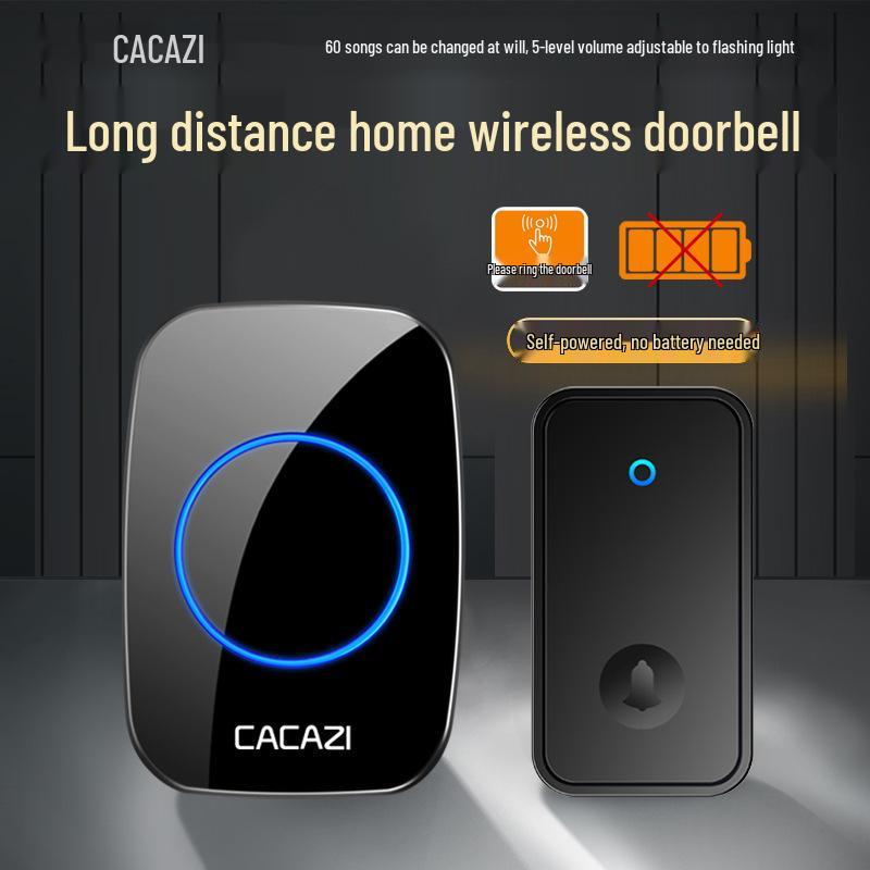 Self-Powered Wireless Doorbell Set: Waterproof, Battery-Free, Long-Range 1-to-3 Ding Dong Reminder