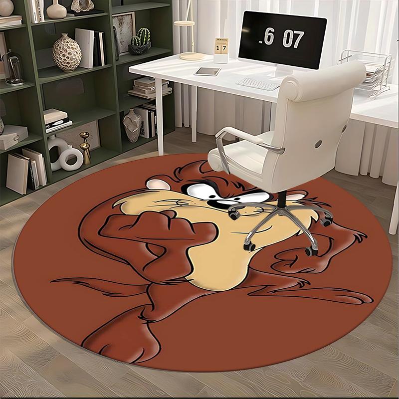 Tazmanian Devil,Looney Tunes Chair mat Round Rug-Office carpet, Machine Washable, Non-slip, Suitable for Living Rooms, Bedrooms, Entryways,