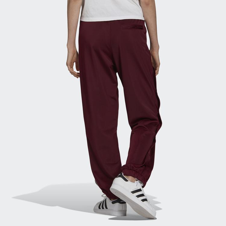 Adidas Originals Vintage Side Button Logo Striped Knit Sports Pants Women Bottoms Dark-Purple H61861