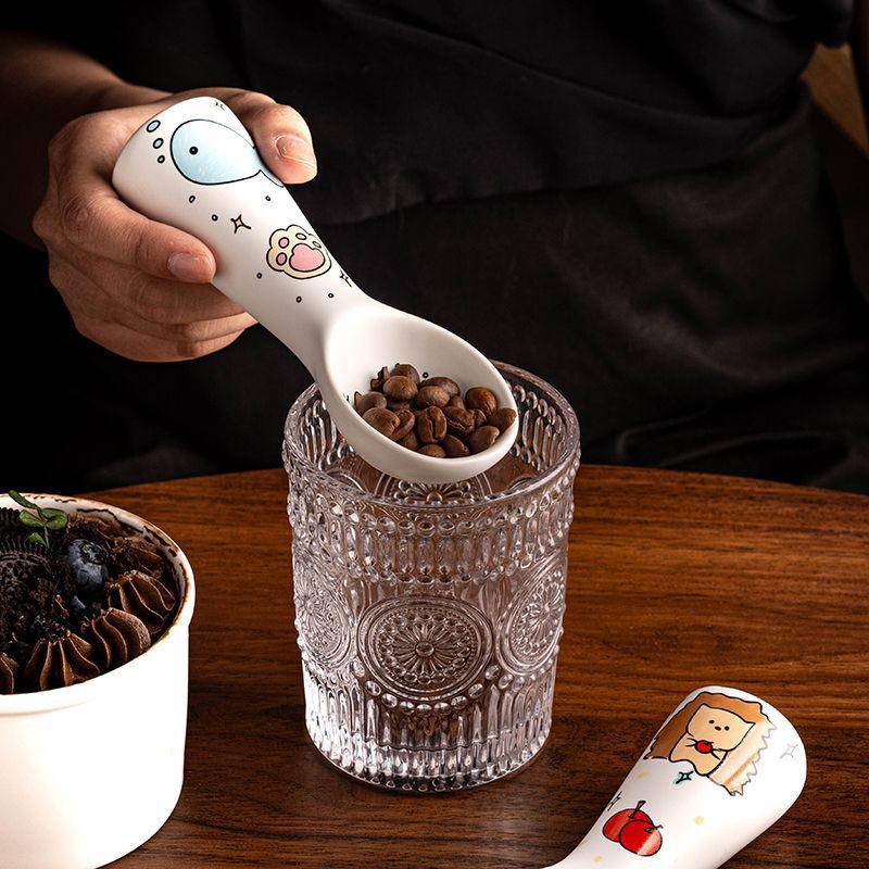Ceramic Cat Food Spoon with Long Handle - Mold-Resistant, Anti-Dog Design for Feeding Strips and Cans