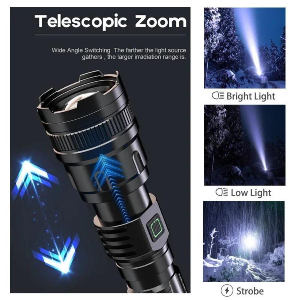 Charging Zoom Strong Light P50 Flashlight Outdoor Lighting Waterproof Aluminum Alloy Flashlight Portable Home use