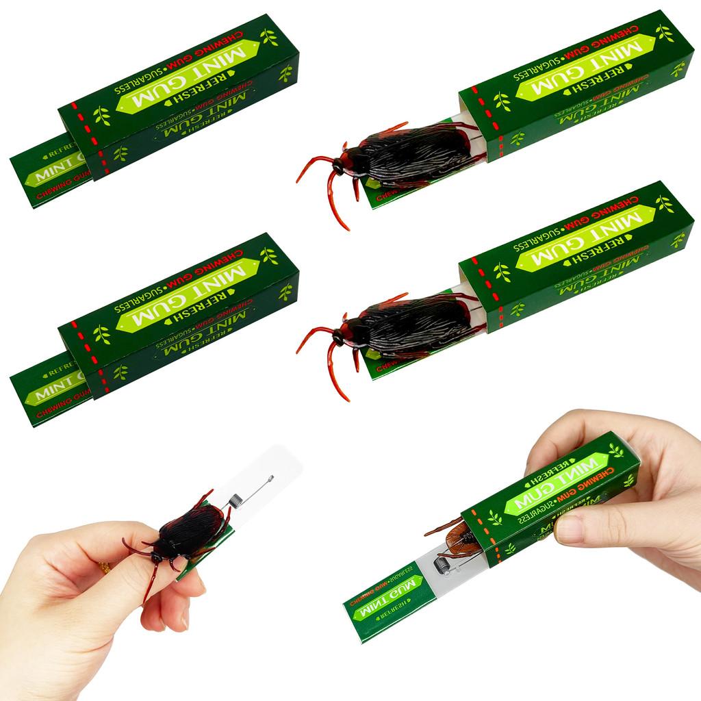 Simulation Cockroach Chewing Gum Creative Novelty Funny Toy Startled DIY Self-installation Halloween Scary Toys for Kid