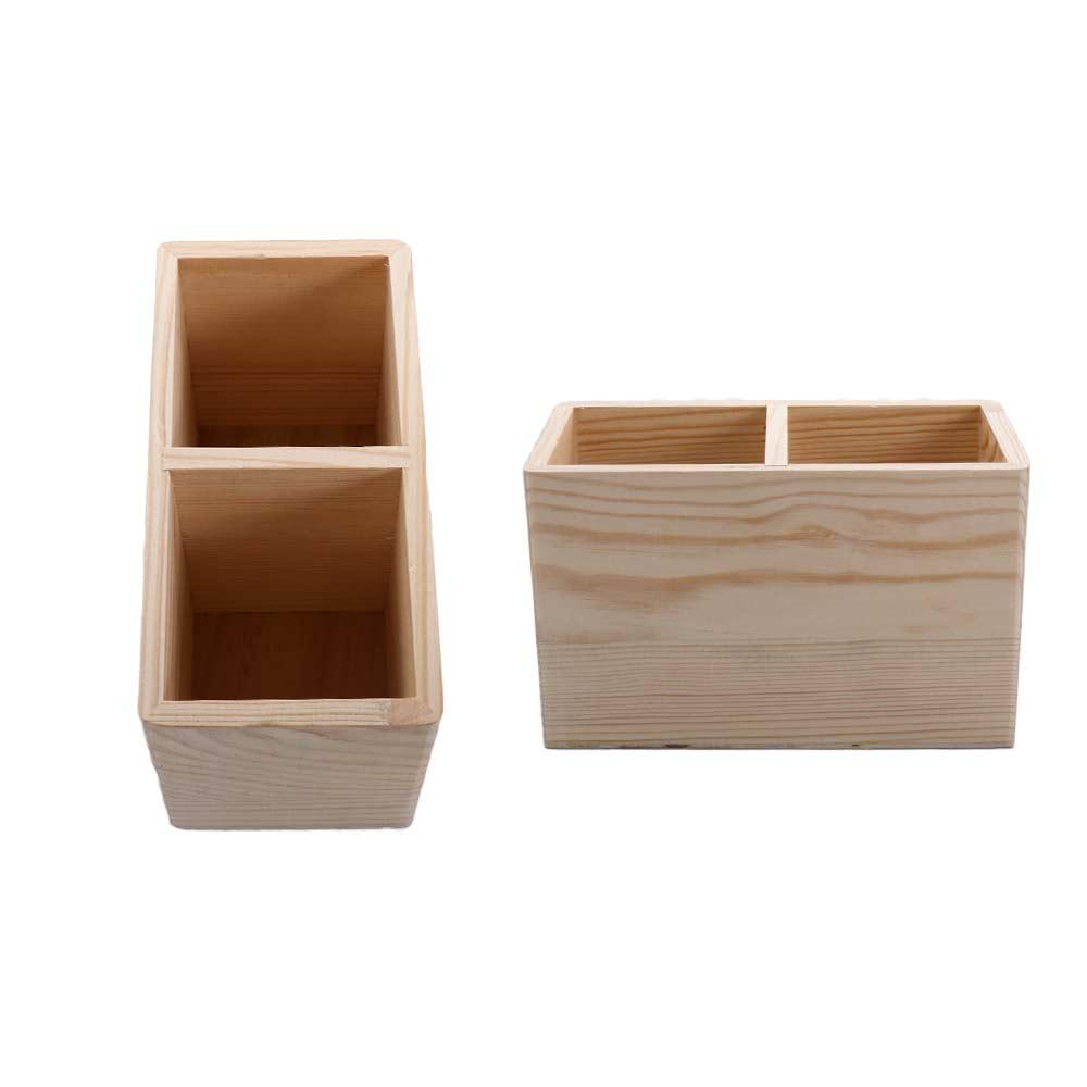 Pen Bracket Container Desktop Storage Box 1/2 Grid Organizer Stationery Organizer Pen Holder