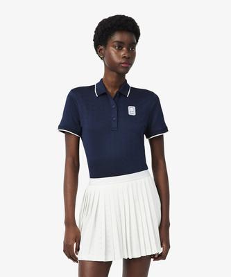 LACOSTE Women'S Tennis Heritage V-Cut Polo Shirt Pf0232-56G 166