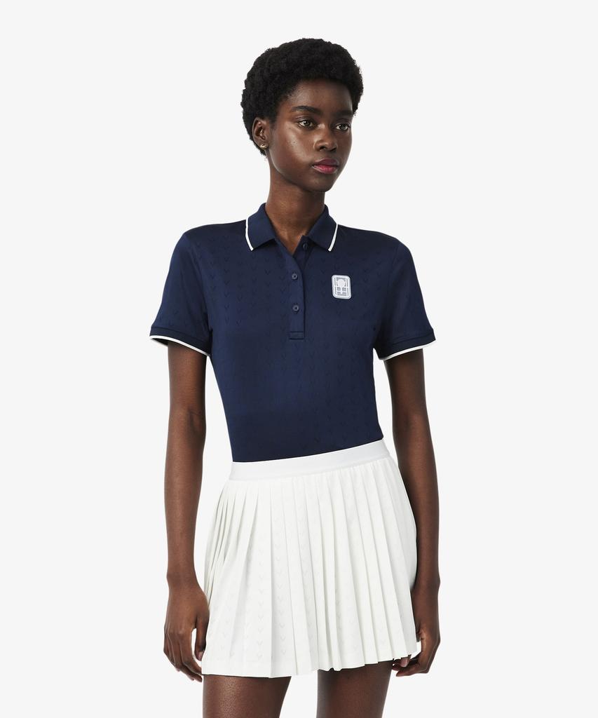 LACOSTE Women'S Tennis Heritage V-Cut Polo Shirt Pf0232-56G 166