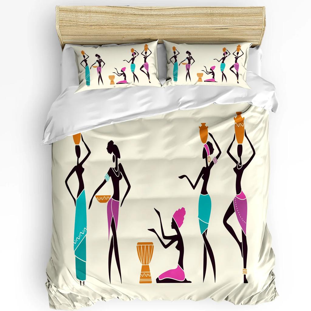 Africa Silhouette Elephant Giraffe Duvet Cover 3pcs Bedding Set Home Textile Quilt Cover Pillowcases Room Bedding Set No Sheet