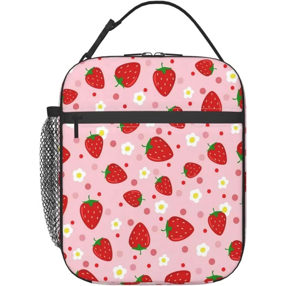 Lunchtasche Schwarz Weiße Katze Isolierte Lunchbox Damen mit Schultergurt, Thermische Wiederverwendbare Arbeits-Lunch-Kühltasche