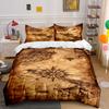 Vintage Map Decor Set Multiple Sizes Kid'S And Adults' Bedroom Exquisite 3Pc Bedding Set, Gift