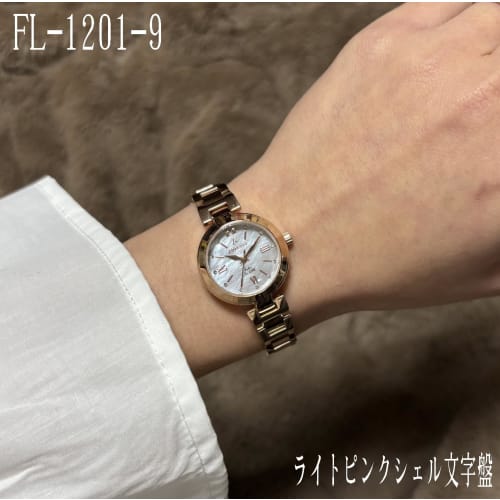 Women's Watch, 10 ATM Water Resistant, Japanese-Made Solar Movement, with Easy Strap Adjustment Tool, Light Pink Shell Dial, FOREVER FL-1201, 6 Models