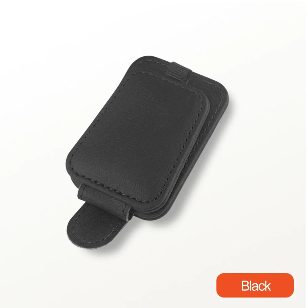 Multifunction Car Sun Visor Glasses Case Leather Eyeglasses Clip Magnetic Sunglasses Hanger Holder Universal Interior Accessorie