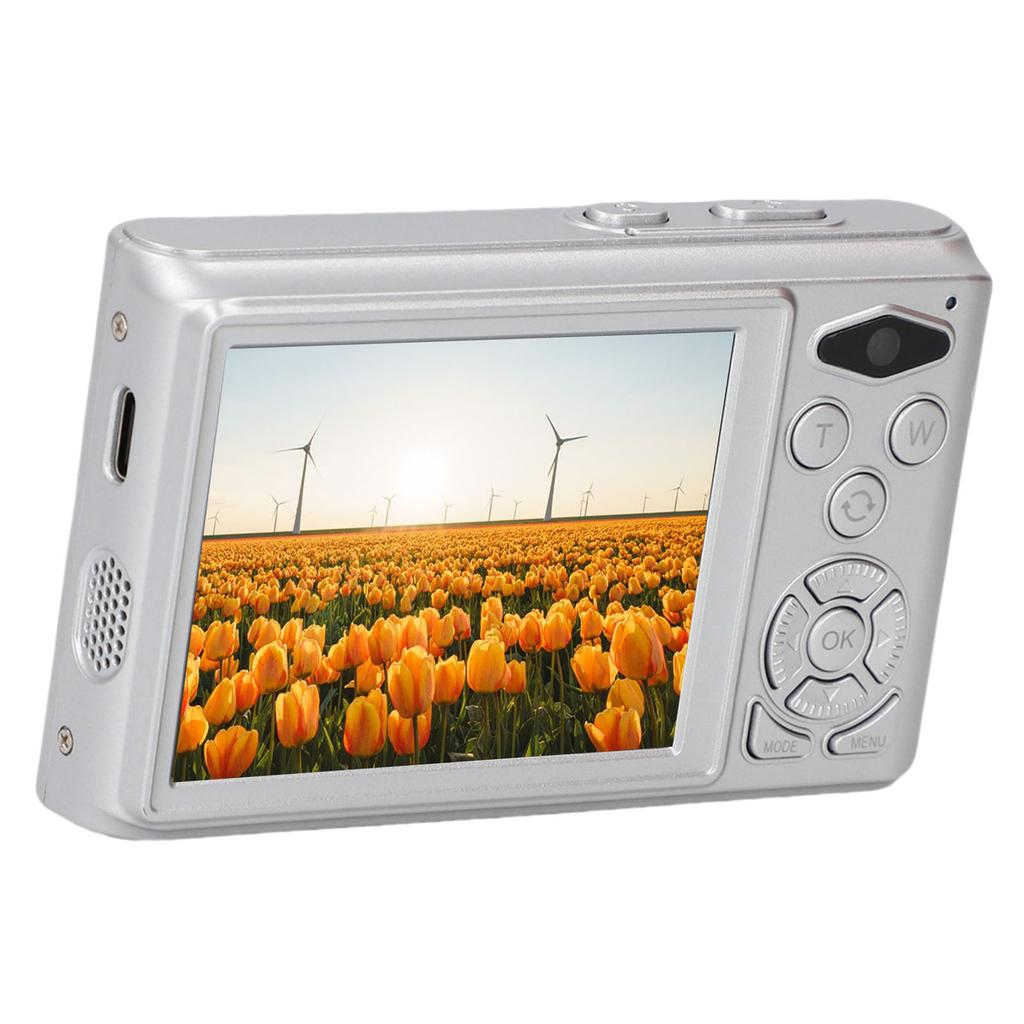 Retro Camera 4K Video 64MP Photo 18X Digital Zoom Student Camera for Travel Photography Silver