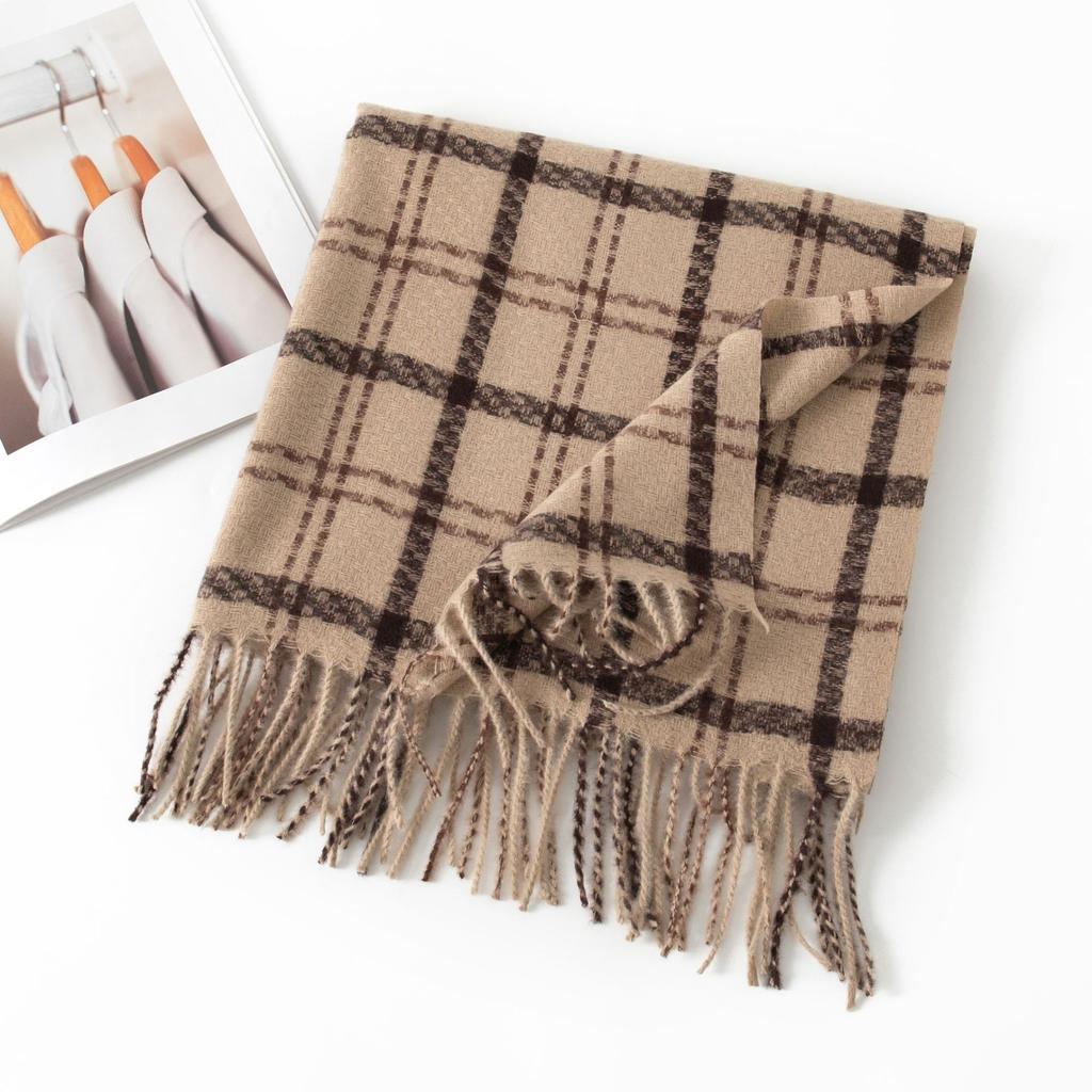 Autumn And Winter High-End Korean Plaid Scarf Casual Versatile Korean Women Versatile Shawl Women