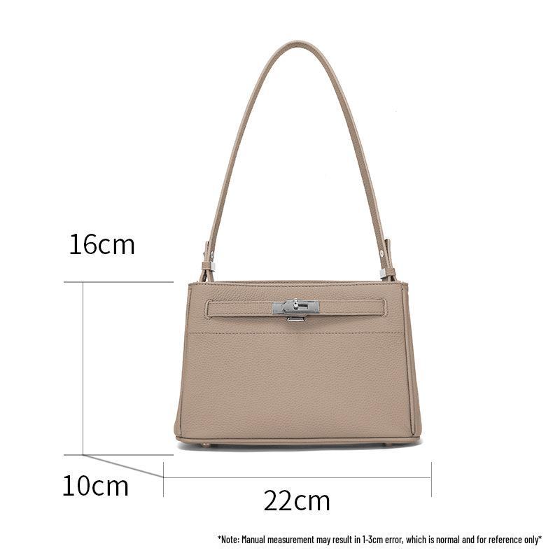 Genuine Leather Women's Retro Lock Messenger Bag - 2025 Commuter Shoulder Bag