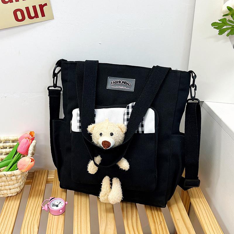 Stylish New Canvas Tote Bag For Students With Colorful Design And Adjustable Shoulder Strap