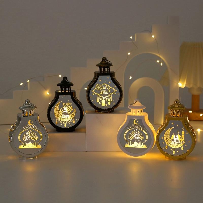EidMubarak Light Lamp Ornament Islamic Party Decor Supplies Ramadas Wind Lamp Decor for Home Party