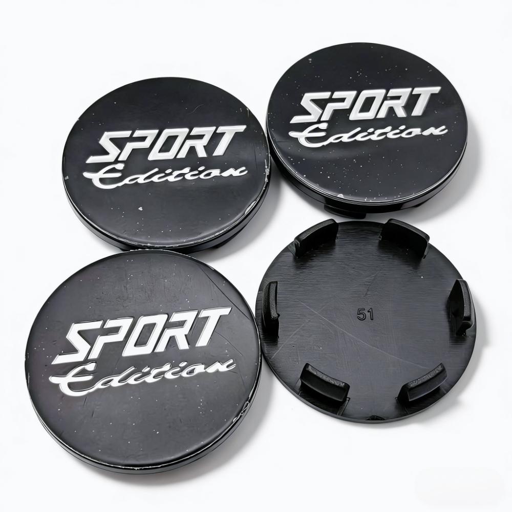4pcs 51mm Sport Edition Logo Emblem Badge Car Wheel Center Caps Wheel Hubcaps Rim Hub Center Dust Cover Replace Car Accessrories