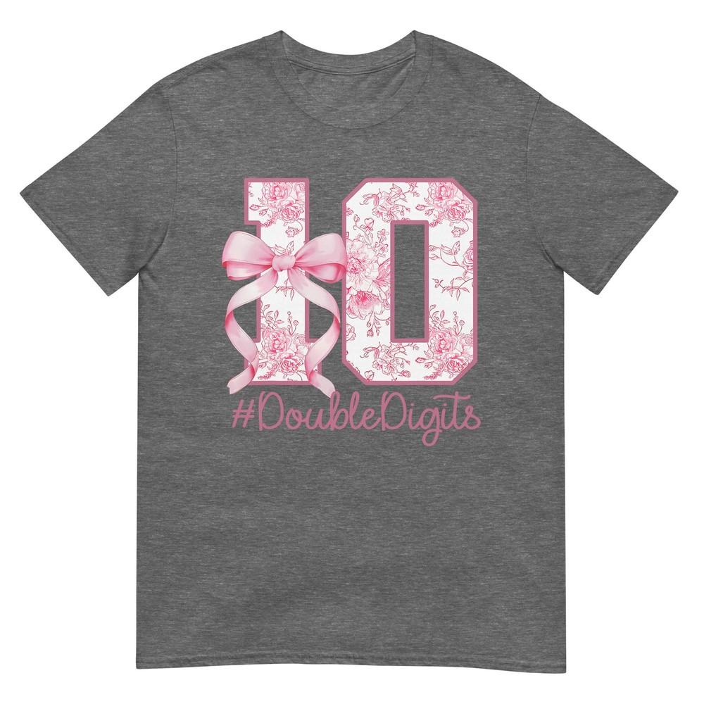 10th Birthday Girl Pink Coquette Bow 10 Year Old Aesthetic Tshirt