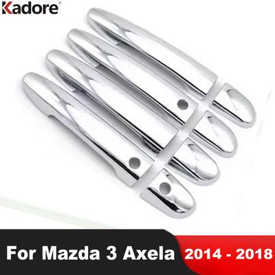 For Mazda 3 Mazda3 Axela 2014 2015 2016 2017 2018 Chrome Car Door Handle Cover Trim Side Handles Catch Cap Frame Accessories