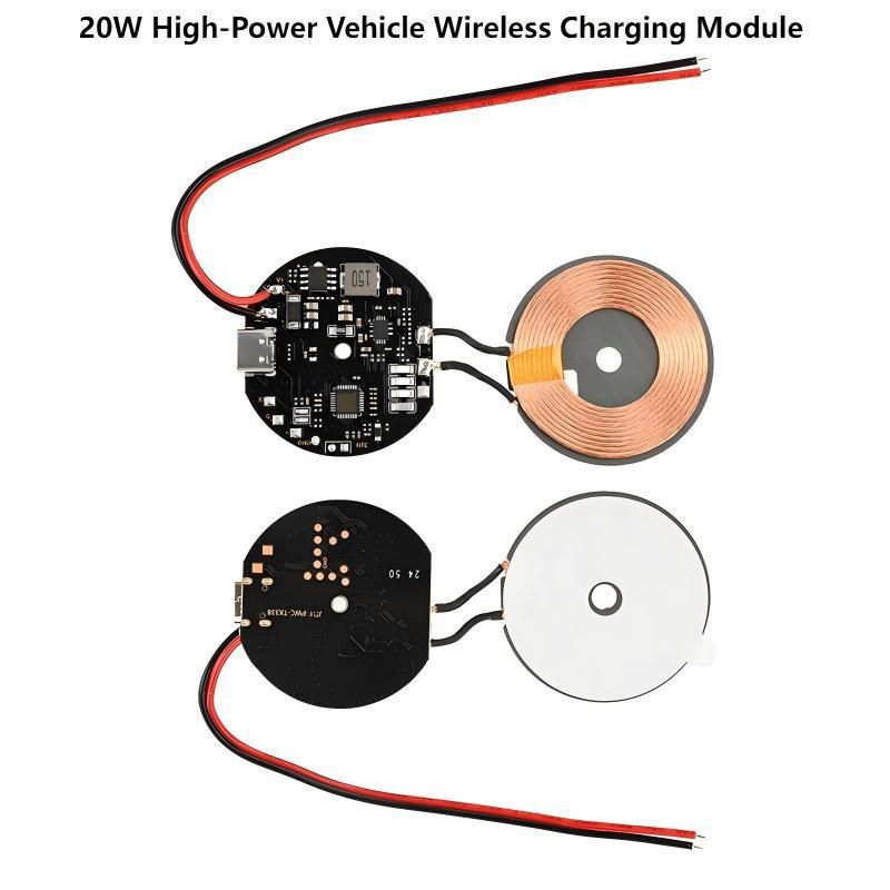 20W High Power Wireless Charger Transmitter Module 12V/24V Mobile Phone Quick Charging Circuit Board Vehicle Wireless Charger