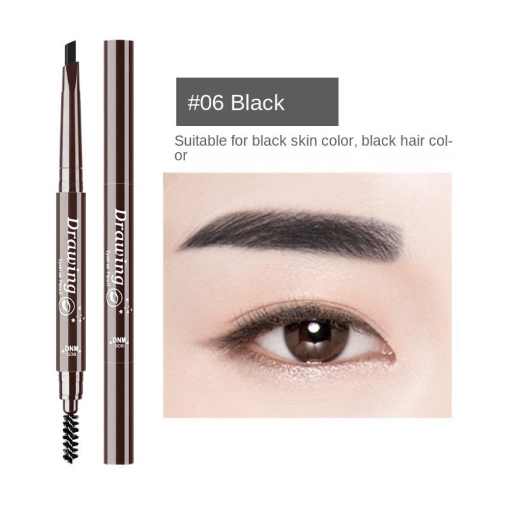 DNM Single 7-colour Double-ended Triangular Eyebrow Pencil with Brush for Natural and Easy Application for Beginners
