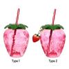Coffee Food Grade Plastic Cartoon Drinkware Strawberry Straw Cup With Lid Drinking Water Bottle
