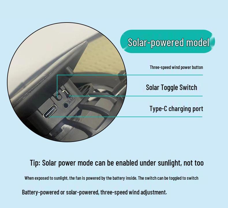 Unisex Solar-Powered Cooling Sun Hat - Large Brim for Outdoor Activities