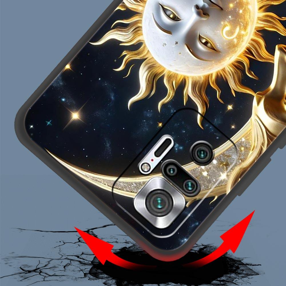 Moon Sun Phone Case For Xiaomi Redmi Note 14 13 5G 10 11 12 Pro Plus 4G 14C 13C 12C 10C Black Cover
