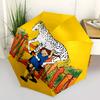 1 PC Automatic Folding Umbrella - Pippi Pattern Portable Foldable Design With 8 Ribs Christmas Birthday Gifts