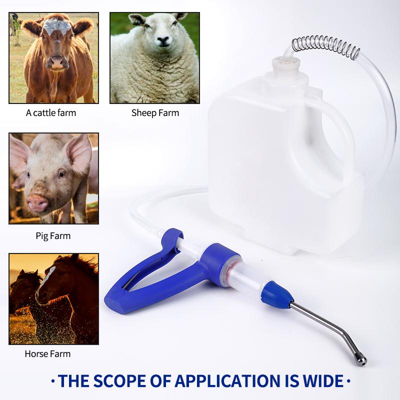 30Ml Drencher Continuous Feeding Gun Automatic Feeder for Cattle Backpack Medicine Pot Drenching Gun with or Without Bottle