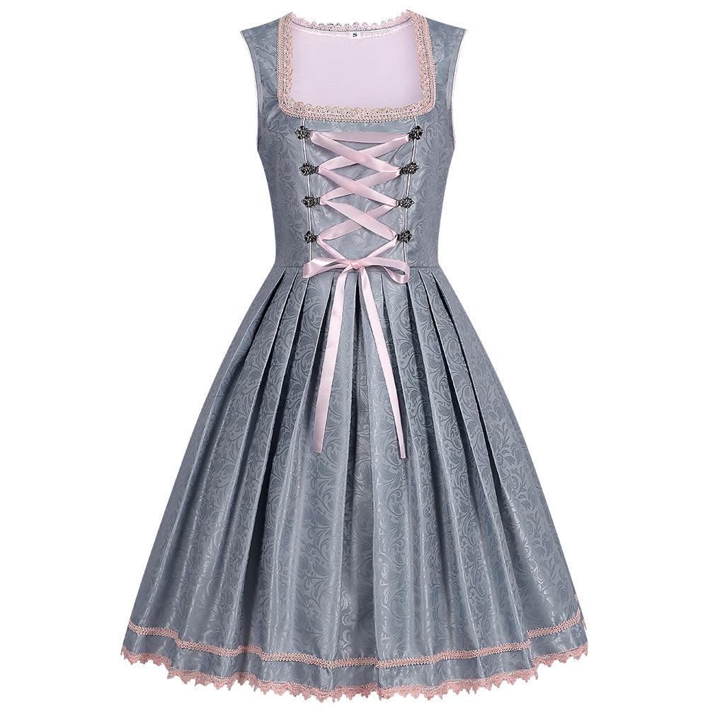 Man Tianyu Oktoberfest Bavarian Maid Suspender Dress Set with Lace