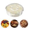 Six-Grid Food Storage Dried Fruit Snack Plate ,Rotatable Storage Container, Snack And Vegetable Tray With Lid And Hand