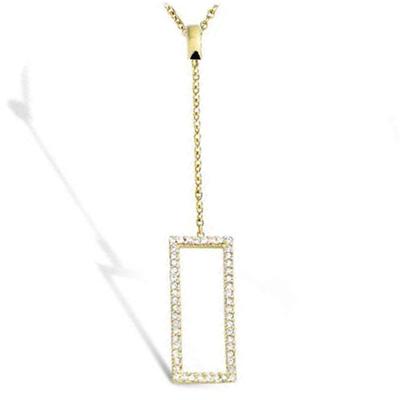 [L7088] - Gold-Plated Necklace 'Sissi' White Gold - 60x9 Mm