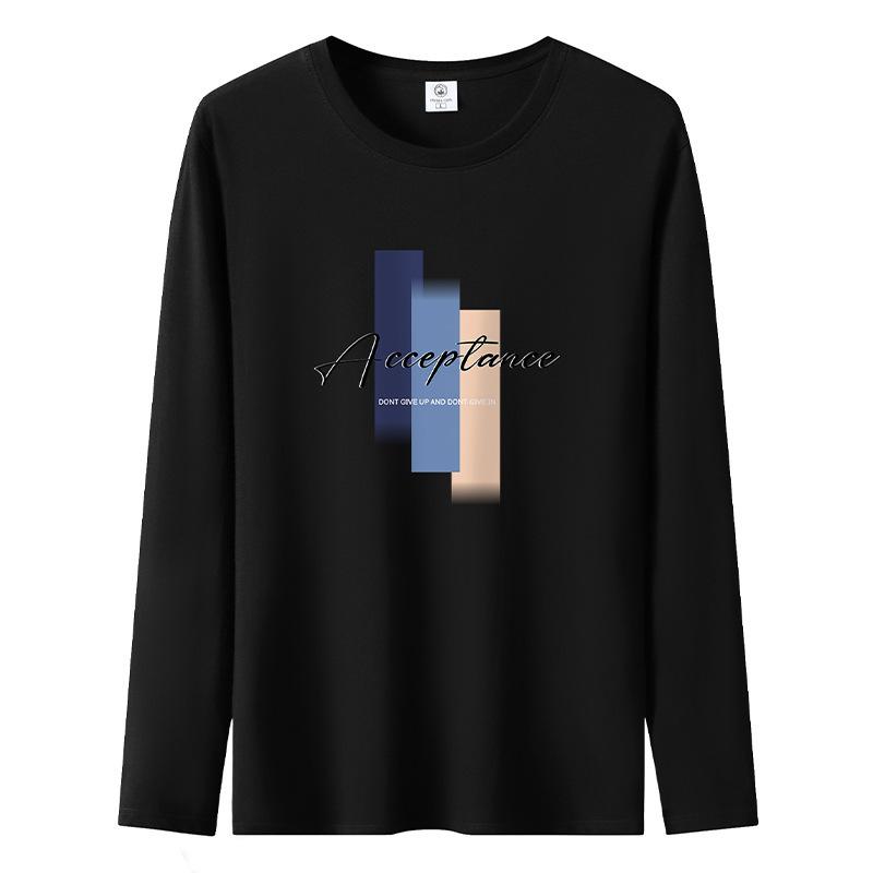 S-5XL Mens Long Sleeved Tee Shirt Pure Cotton Man Casual Pullovers Large Size