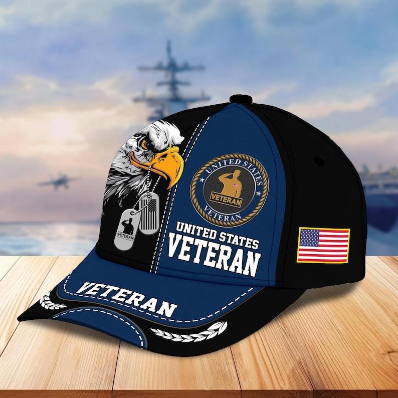 Us Veteran Baseball Cap – Military Veteran Hats, Patriotic Ball Cap, Adjustable Tactical Cap, Gift For Veterans Day, Bold Eagle