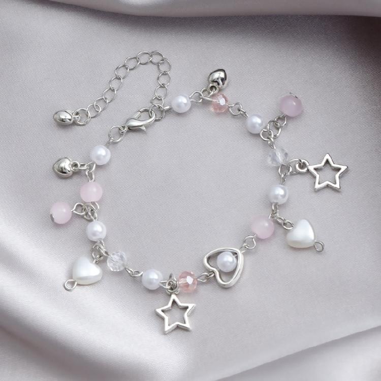 Unique Heart Bracelet for Women Korean Cute Tassels Angel Wing Pendant Bracelet