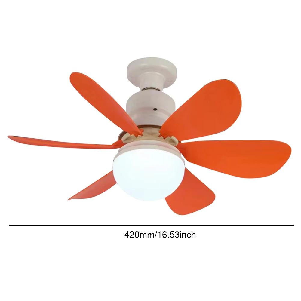 Ventilator cu priză E27 Lumină cu LED Baza E27 42cm Ventilator de tavan LED modern, cu telecomandă, candelabru, ventilator de tavan 3 viteze pentru dormitor, bucătărie