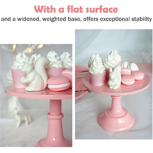 Cake Display Stand Elegant Pink Cake Stand for Versatile Dessert Display for Cupcake Dessert Fruit Pink(S)