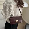 French Temperament Small Square Bag Underarms New Solid Color Beautiful Korean Style Shoulder Bag Women's Commuting Simple Crossbody Bag