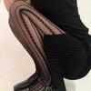 Black Red Women Lace Fishnet Pantyhose Lolita Tight Hollow Out White Silk Stockings JK High Waist Striped Tights Girls Stocking