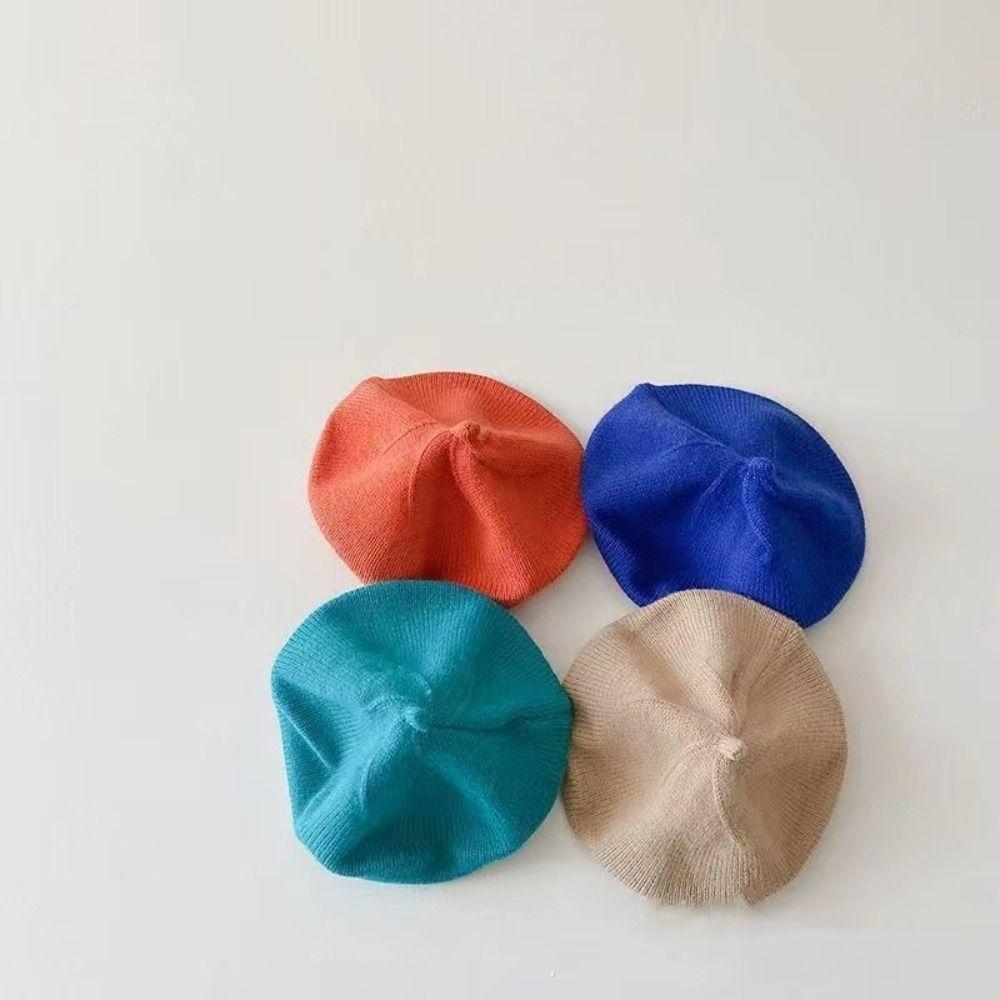Round Kids Berets Solid Color Princess Cap Vintage Artist Painter Bonnet  Boys Girls
